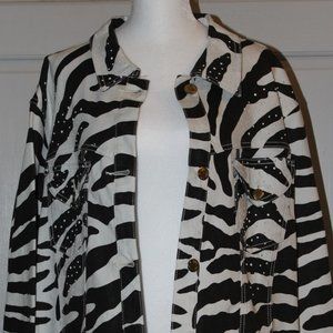 Beautiful Zebra Linen Jacket (3X) - Never worn!